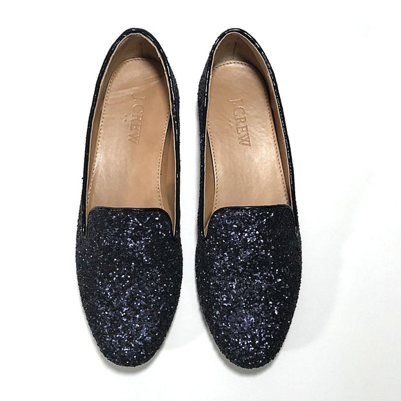 J. Crew Shoes - J Crew Factory Blue Addie Glitter Flats Size 6